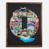 Queens Collage Print - Black (24"x 30")