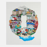 Queens Collage Print - White (24"x 30")