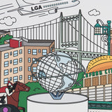Queens Collage Print - White (24"x 30")