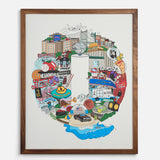Queens Collage Print - White (24"x 30")